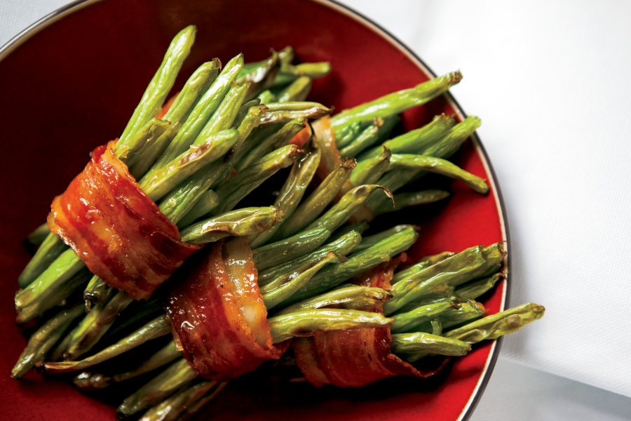 Bacon-wrapped green