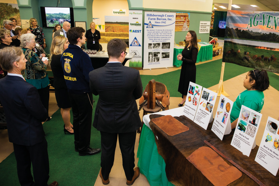 Exhibits at the Florida Agricultural Hall of Fame banquet and Florida State Fair