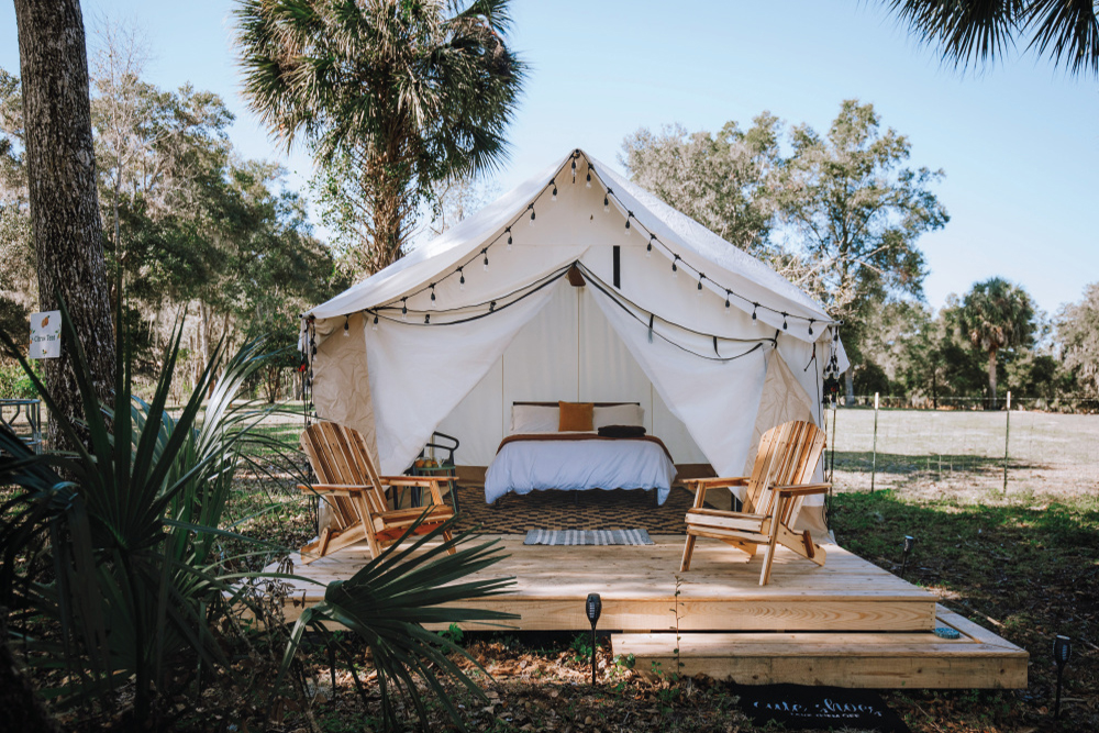 Glamping tent at Wonderfield Farm and Retreat